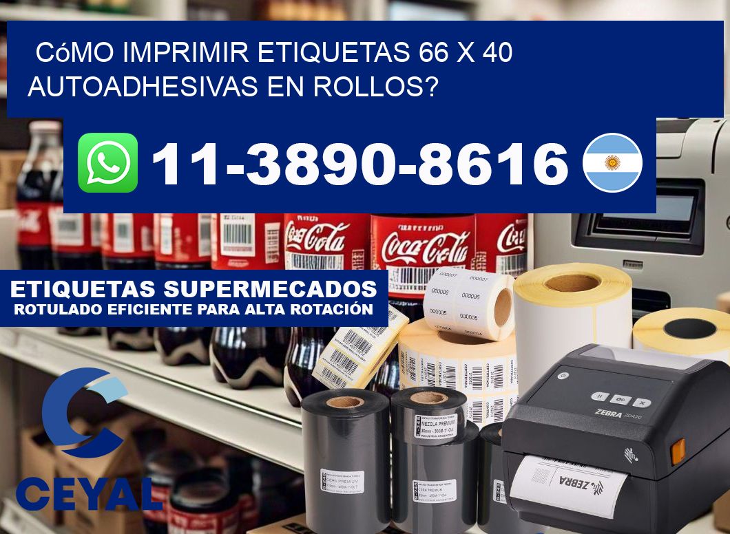 Cómo imprimir etiquetas 66 x 40 autoadhesivas en rollos?