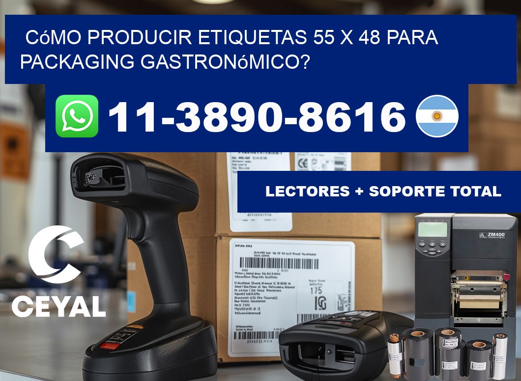 Cómo producir etiquetas 55 x 48 para packaging gastronómico?