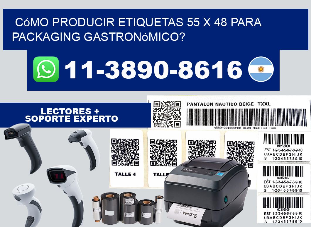 Cómo producir etiquetas 55 x 48 para packaging gastronómico?