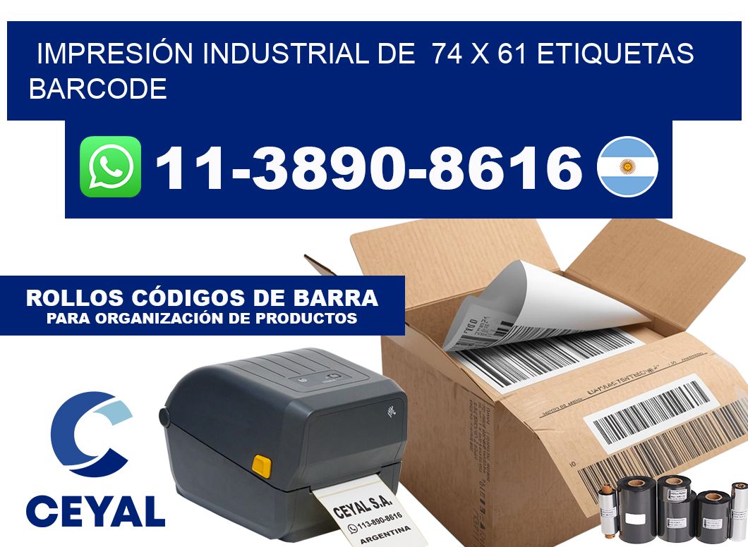 IMPRESIÓN INDUSTRIAL DE  74 x 61 ETIQUETAS BARCODE