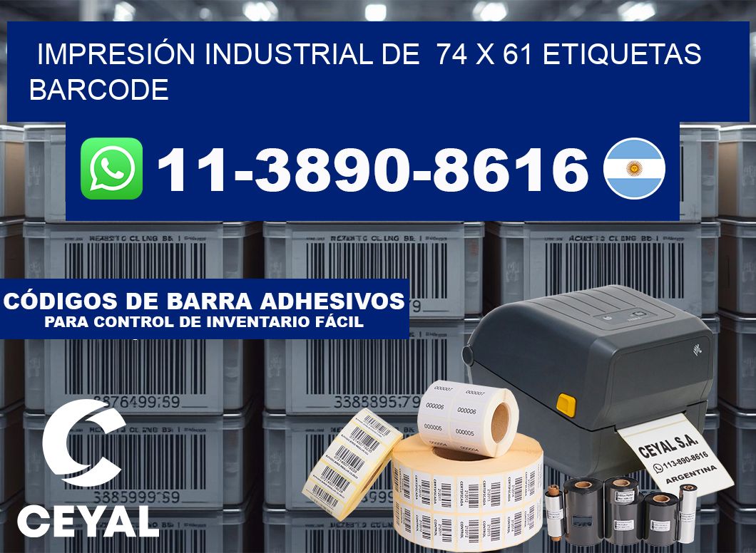 IMPRESIÓN INDUSTRIAL DE  74 x 61 ETIQUETAS BARCODE