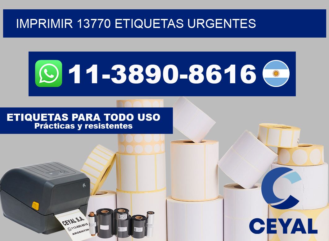 IMPRIMIR 13770 ETIQUETAS URGENTES