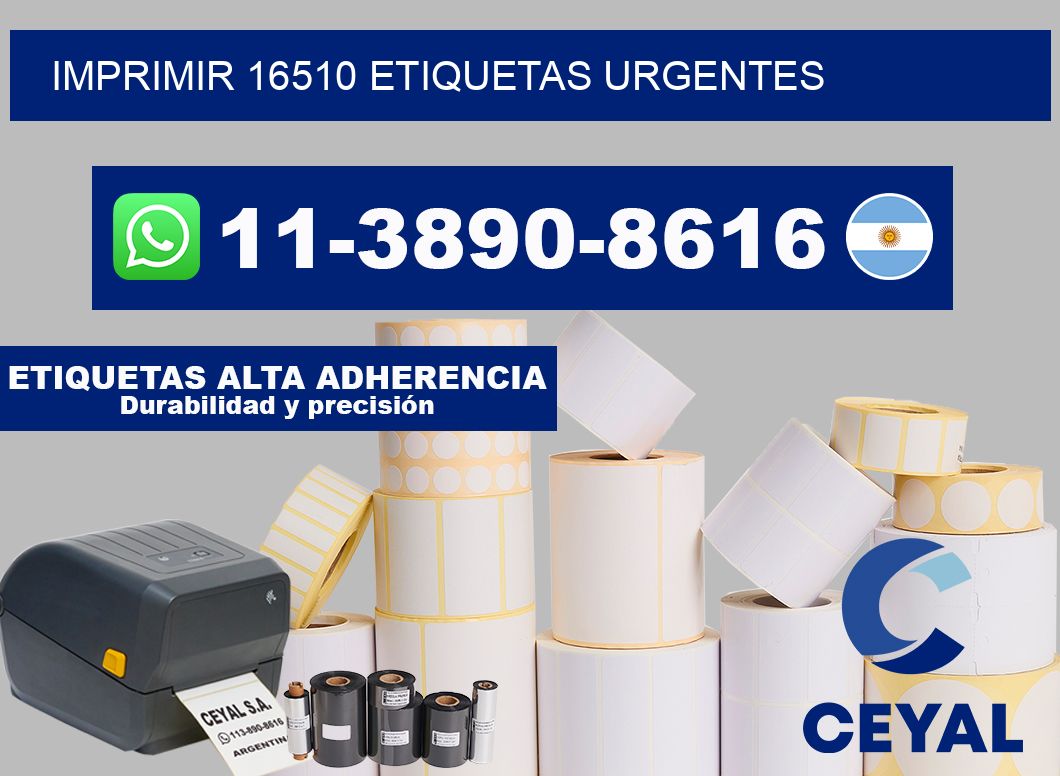 IMPRIMIR 16510 ETIQUETAS URGENTES
