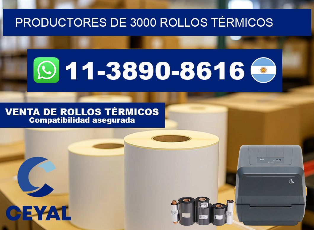 PRODUCTORES DE 3000 ROLLOS TÉRMICOS