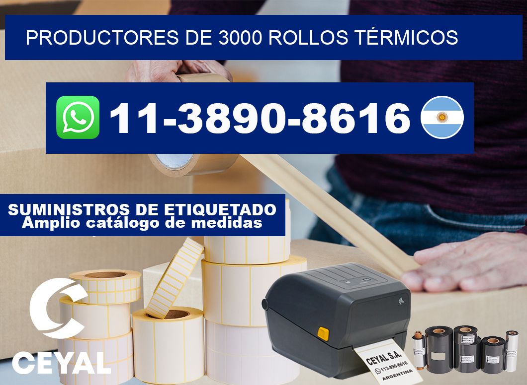 PRODUCTORES DE 3000 ROLLOS TÉRMICOS
