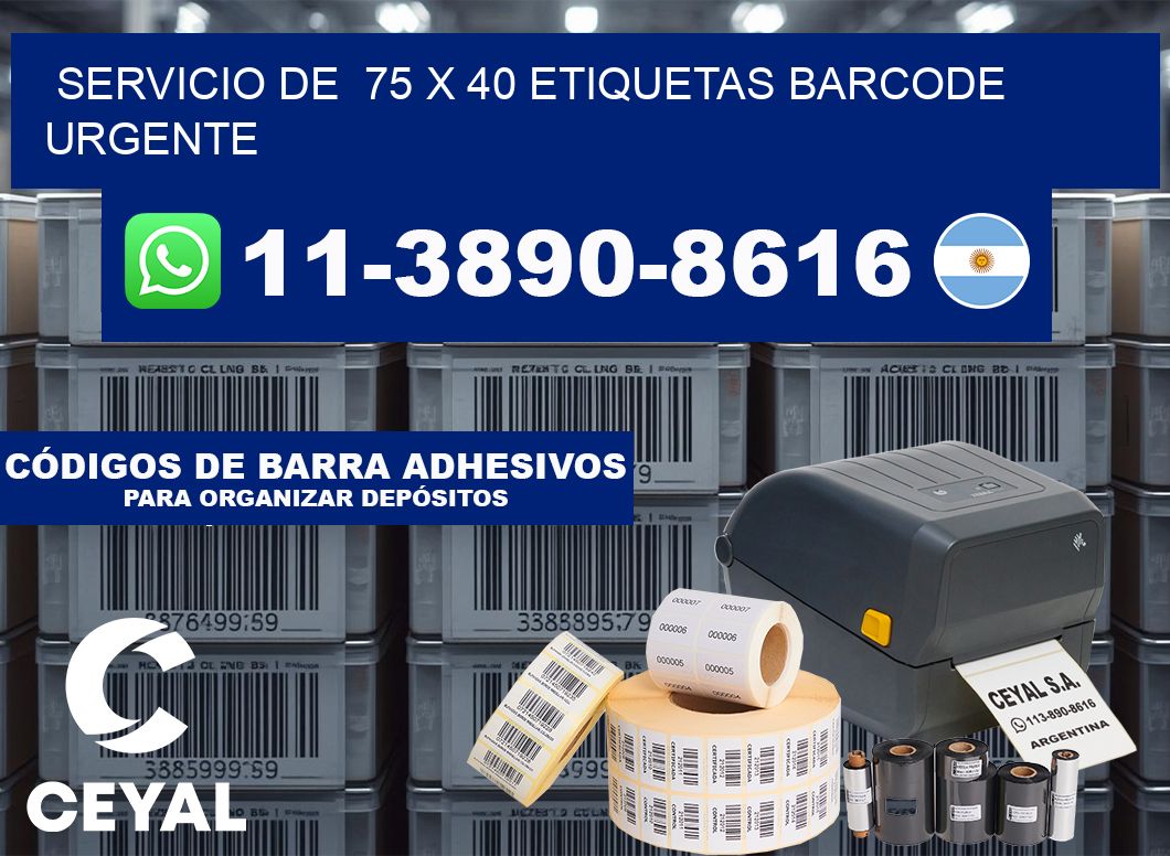 SERVICIO DE  75 x 40 ETIQUETAS BARCODE URGENTE