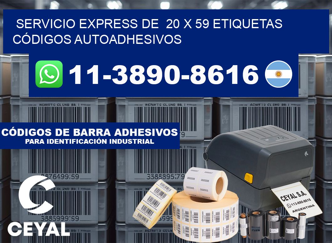 SERVICIO EXPRESS DE  20 x 59 ETIQUETAS CÓDIGOS AUTOADHESIVOS