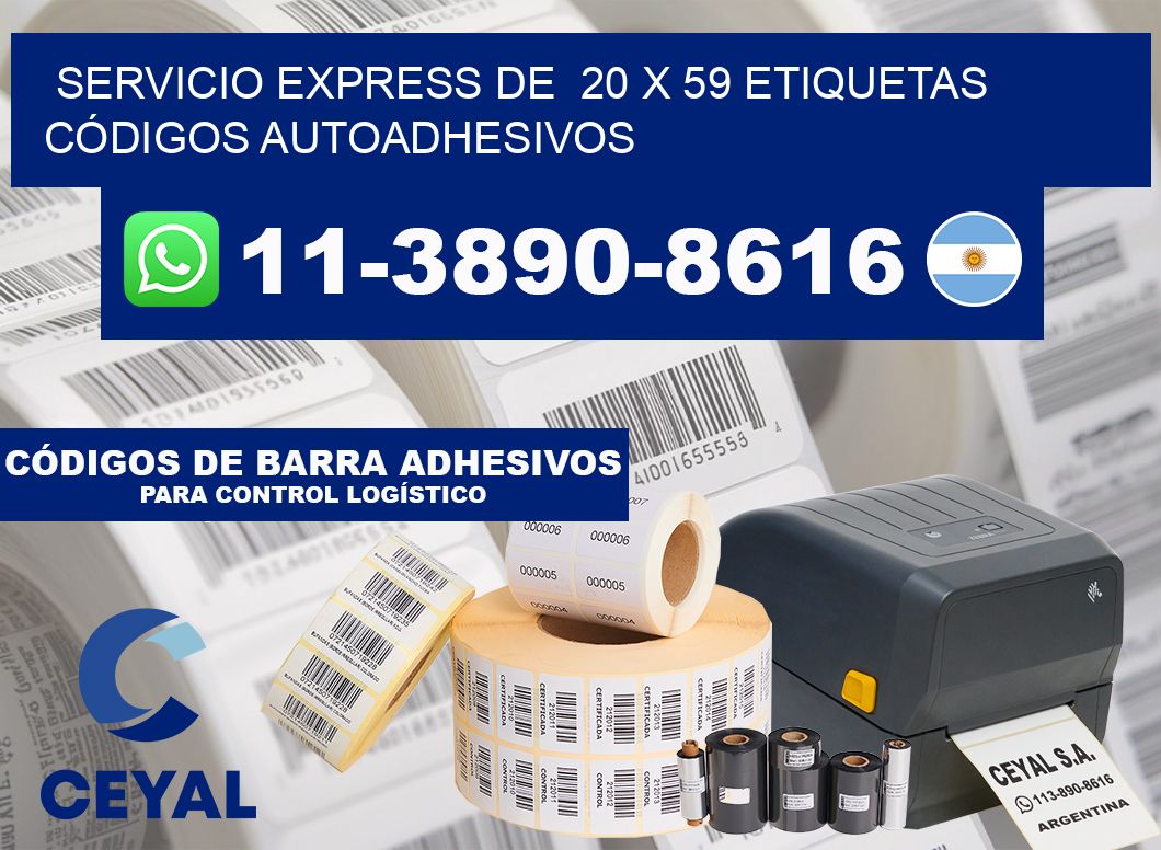 SERVICIO EXPRESS DE  20 x 59 ETIQUETAS CÓDIGOS AUTOADHESIVOS