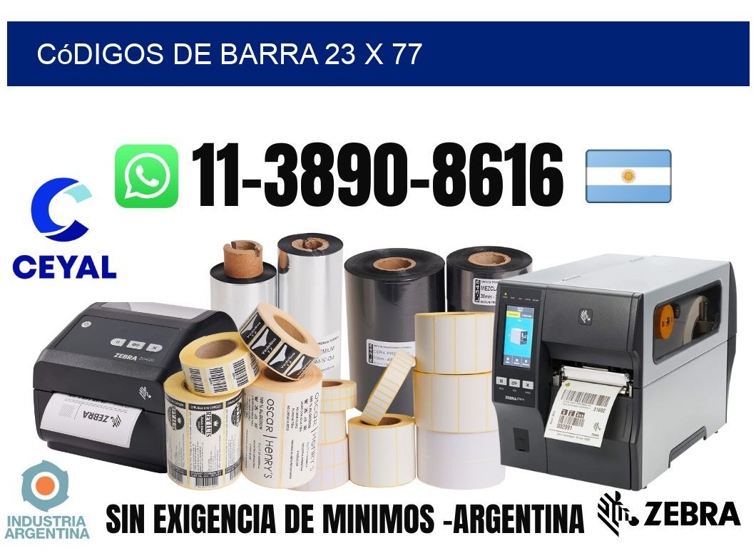 códigos de barra 23 x 77