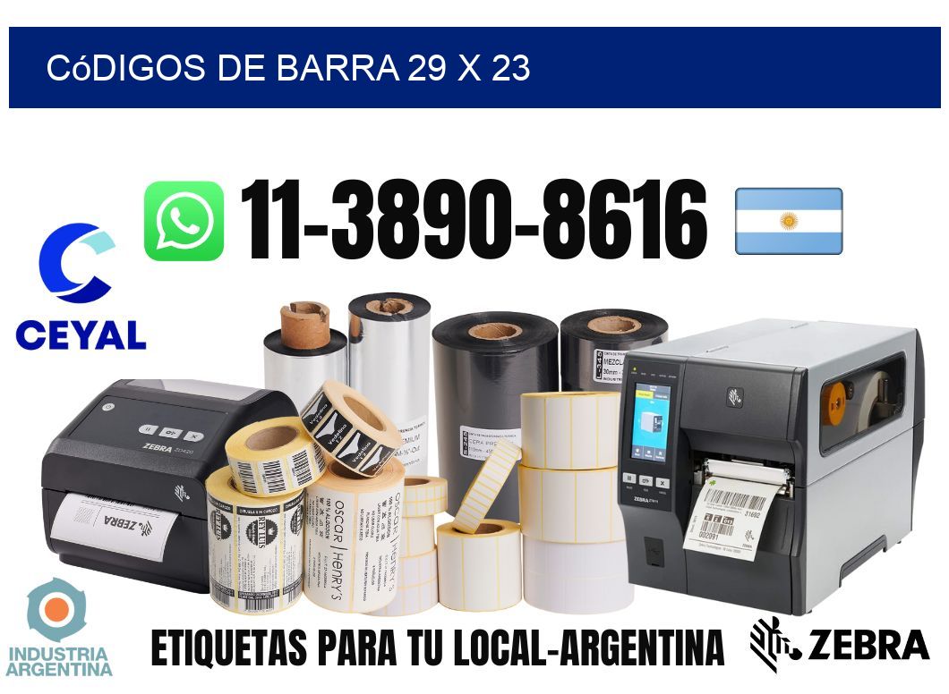 códigos de barra 29 x 23