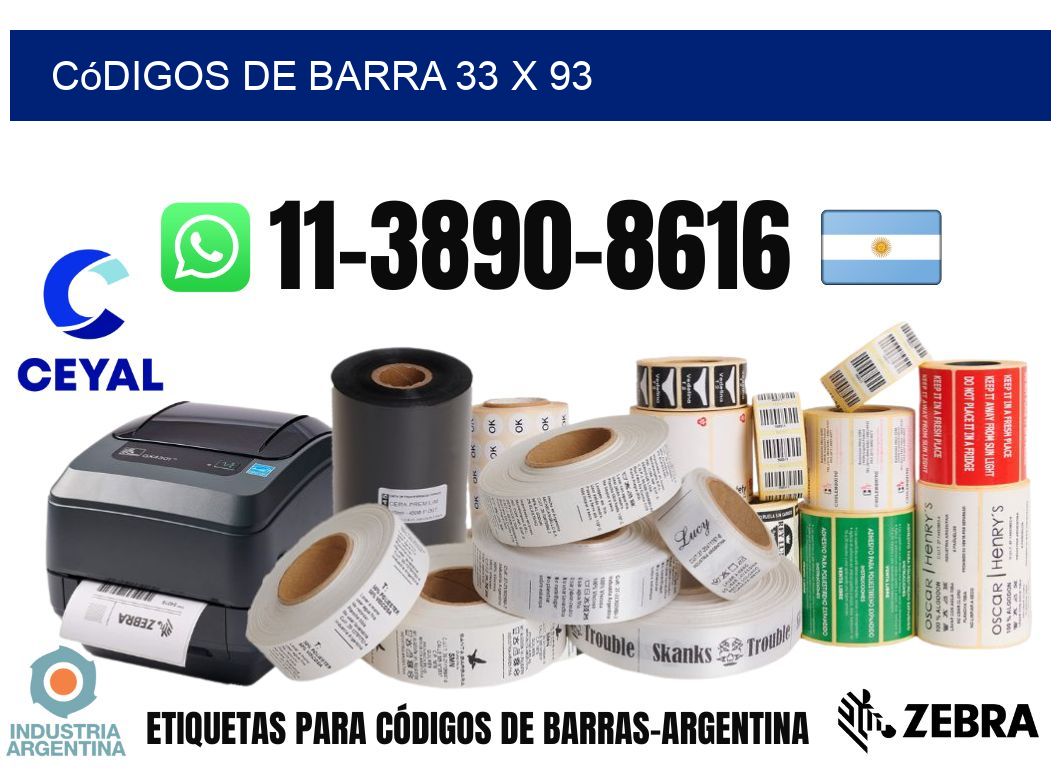 códigos de barra 33 x 93