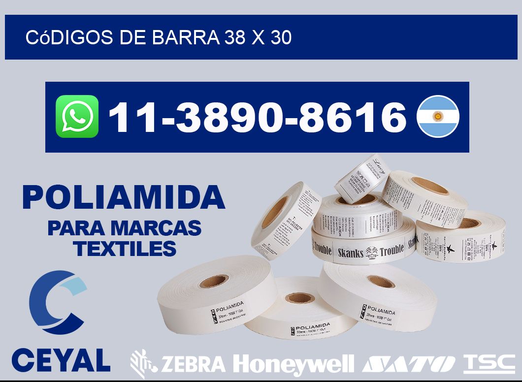 códigos de barra 38 x 30