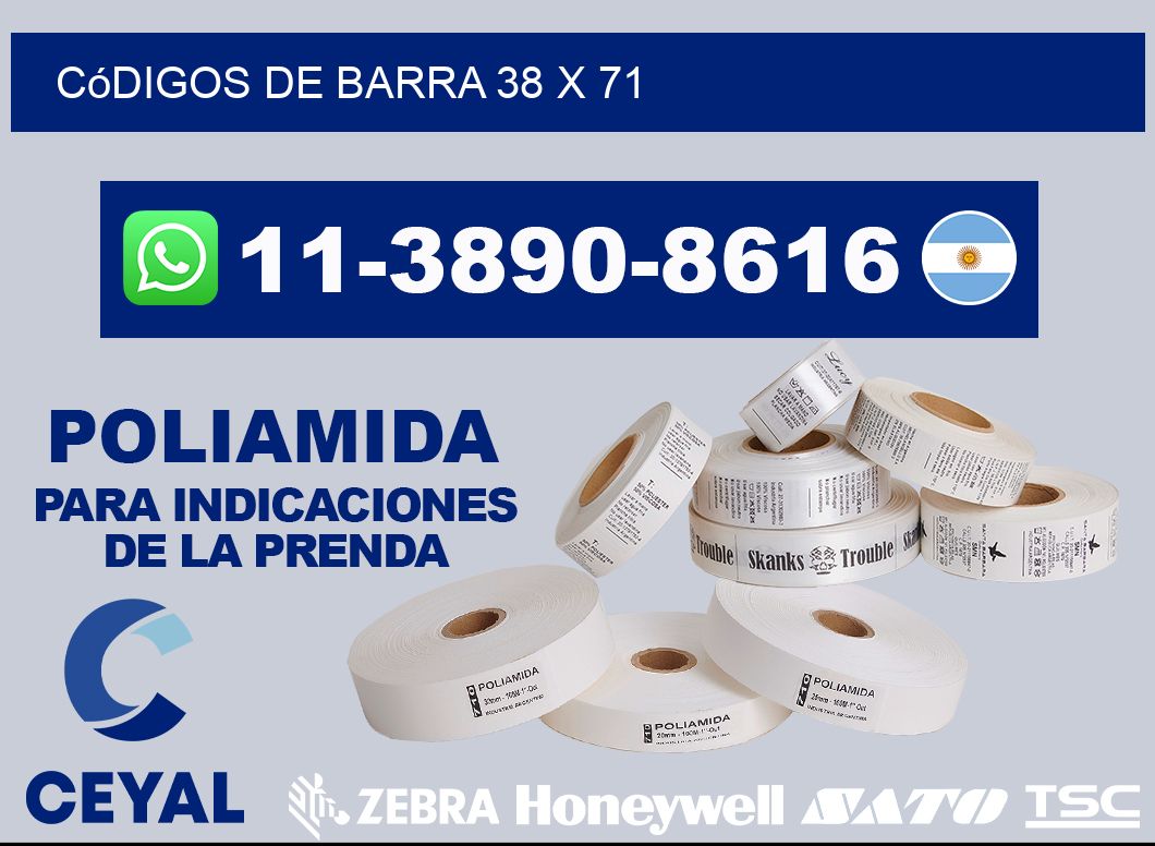 códigos de barra 38 x 71