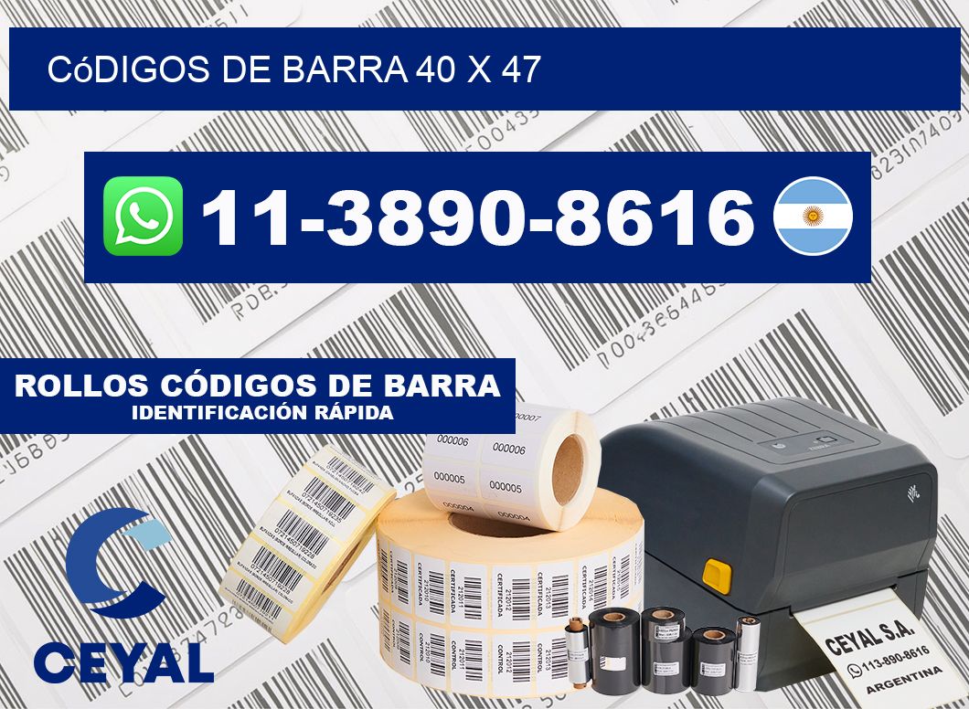 códigos de barra 40 x 47