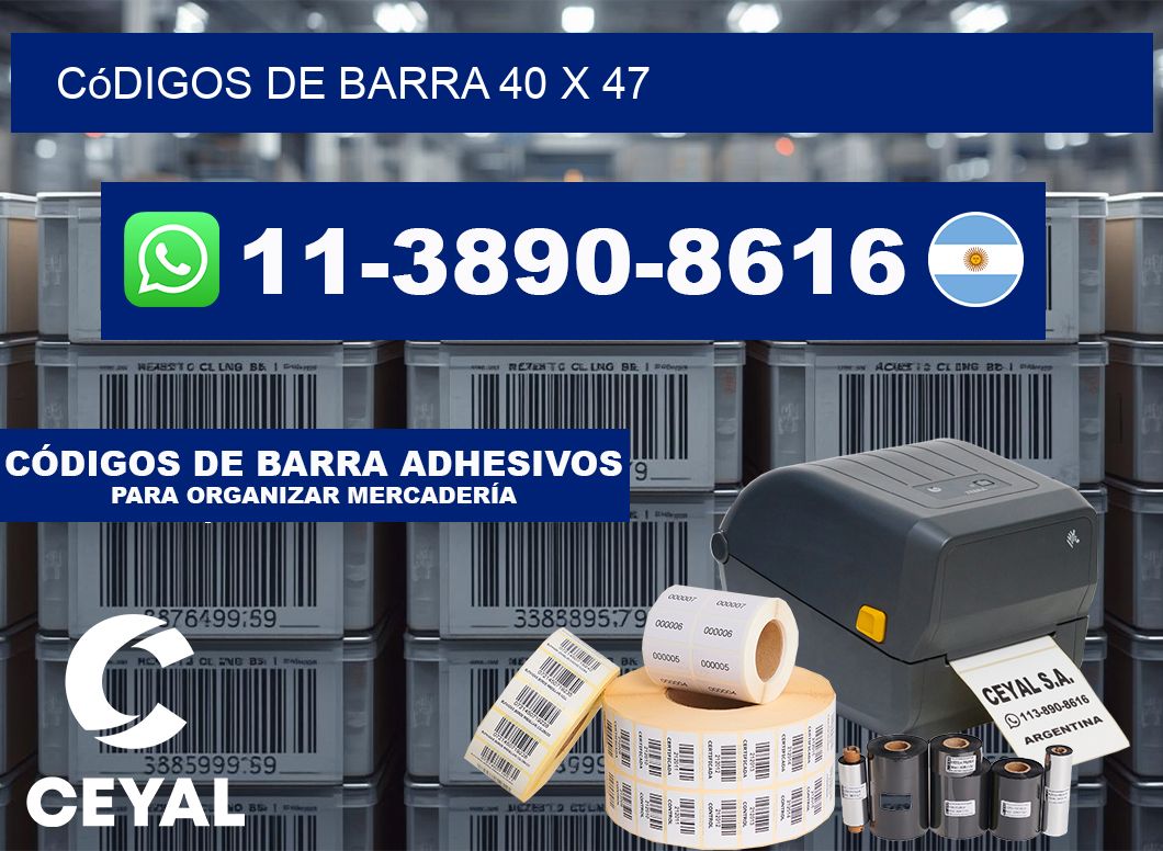 códigos de barra 40 x 47