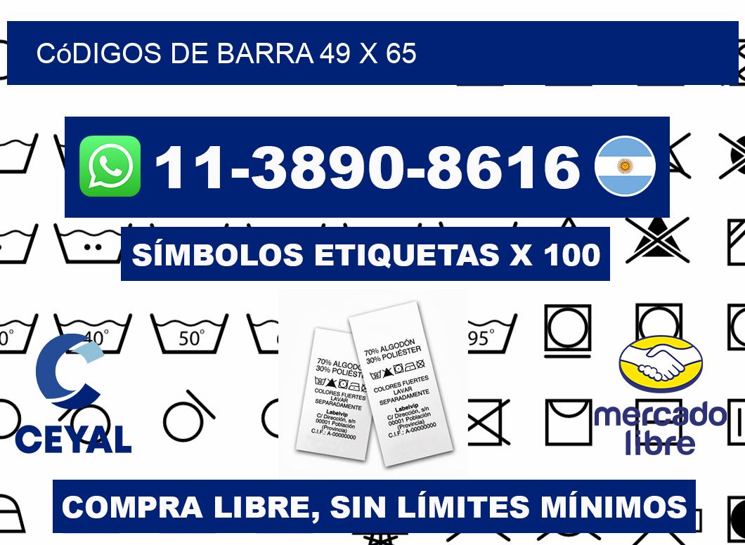 códigos de barra 49 x 65