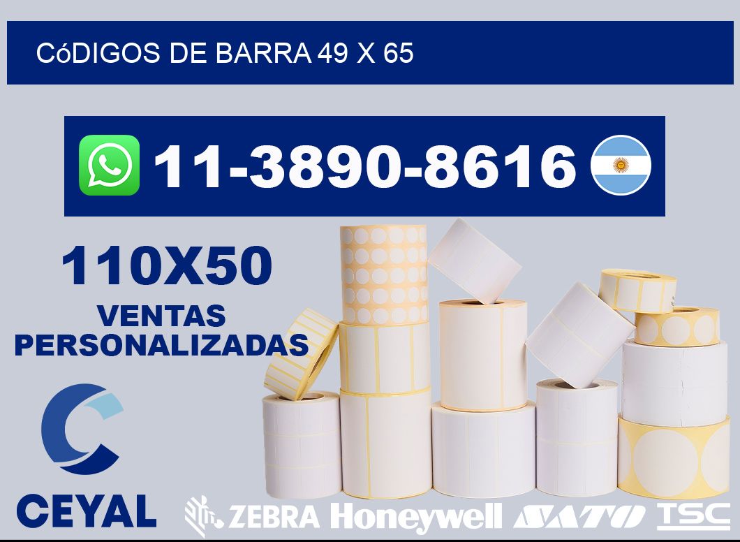 códigos de barra 49 x 65