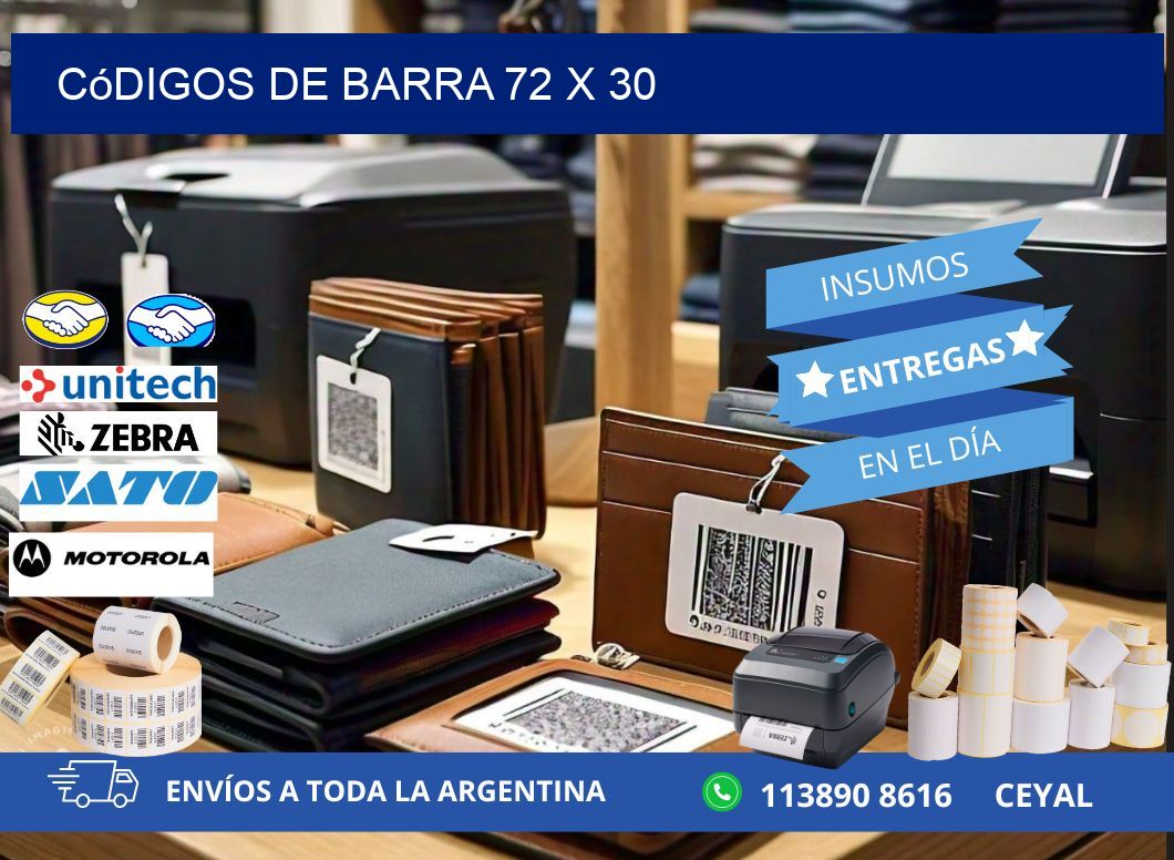 códigos de barra 72 x 30