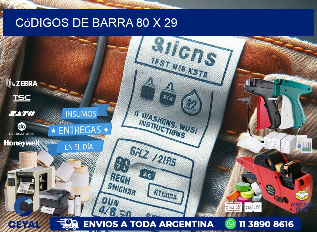 códigos de barra 80 x 29