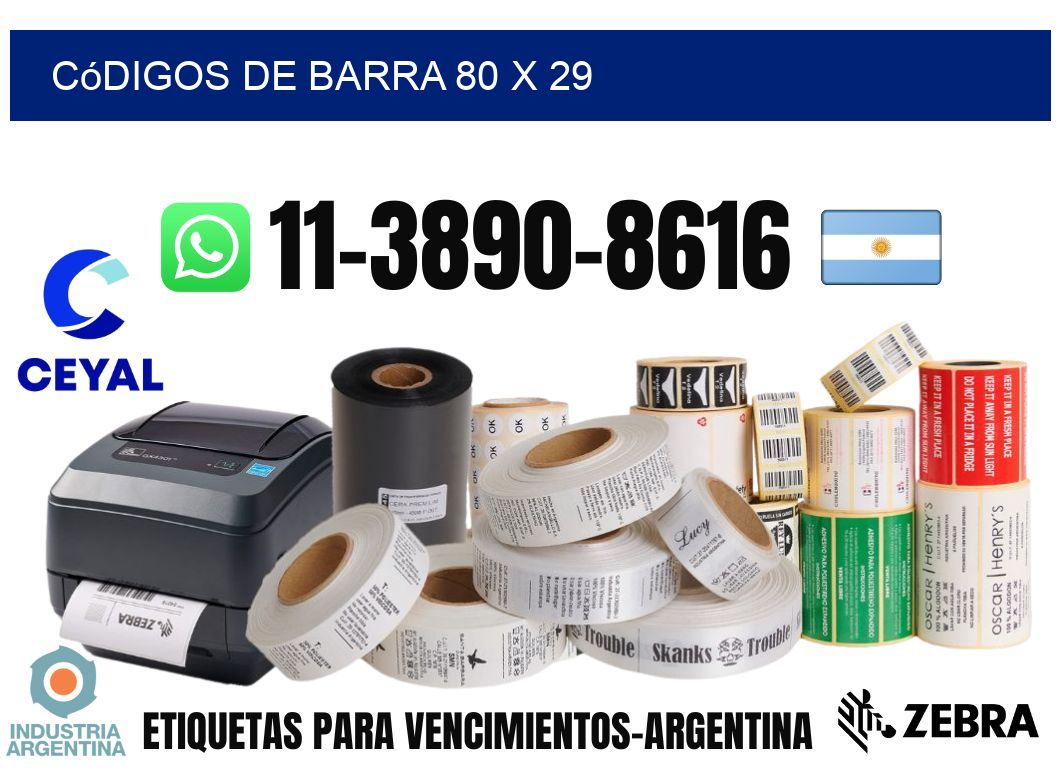 códigos de barra 80 x 29