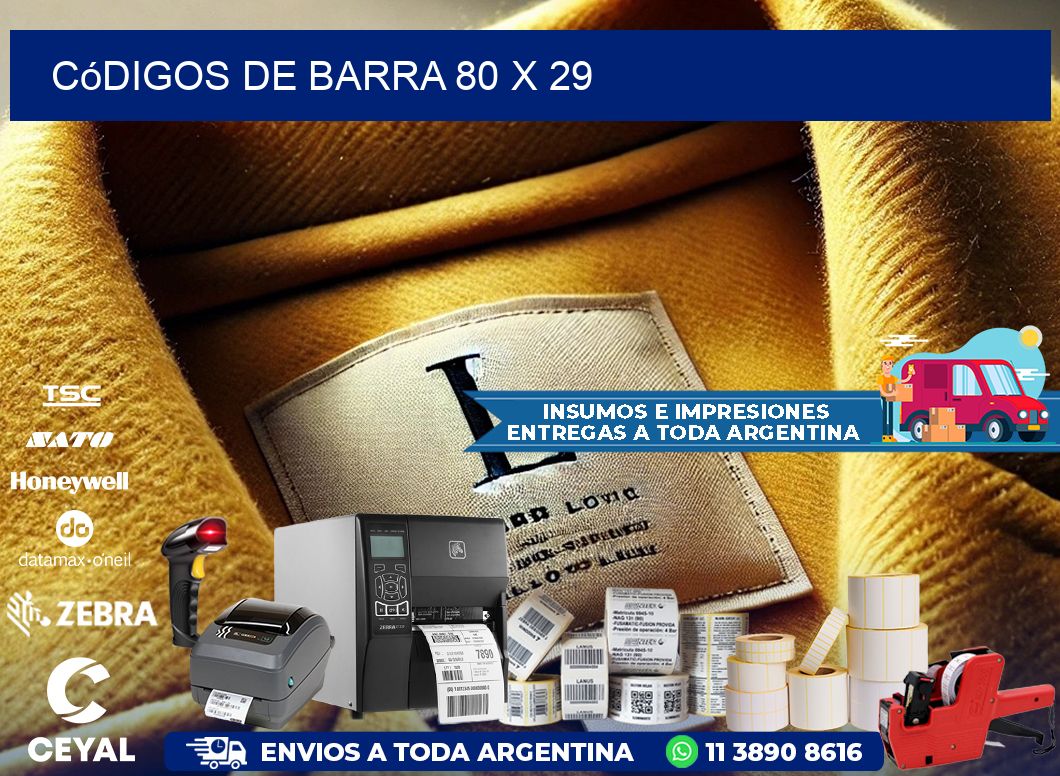 códigos de barra 80 x 29
