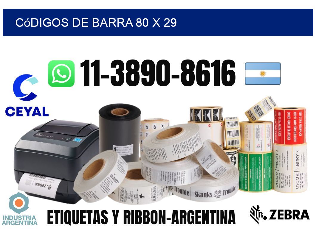 códigos de barra 80 x 29