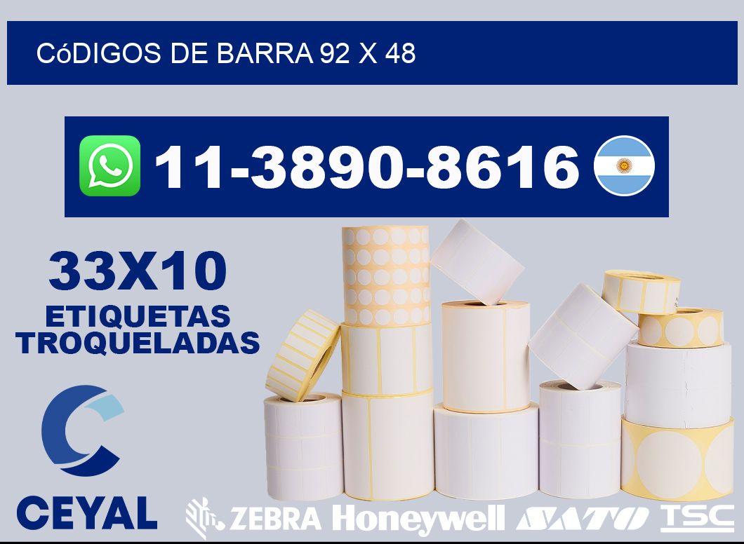 códigos de barra 92 x 48