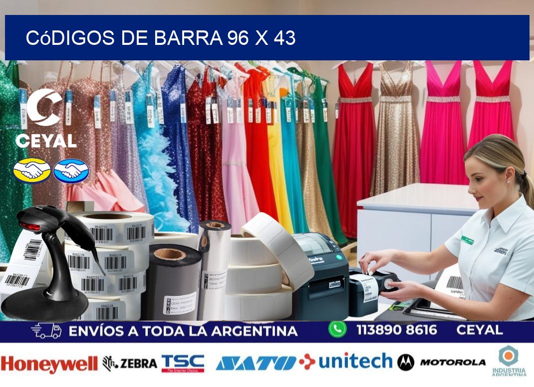 códigos de barra 96 x 43