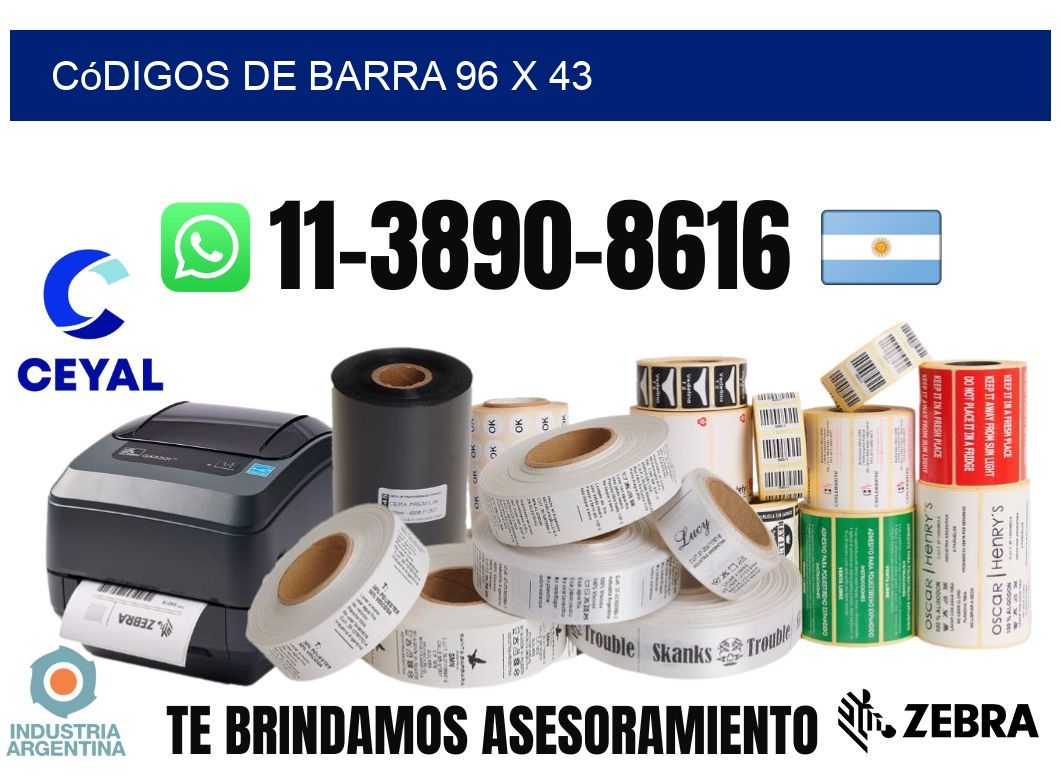 códigos de barra 96 x 43