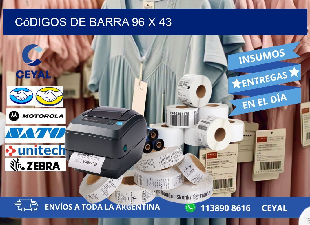 códigos de barra 96 x 43
