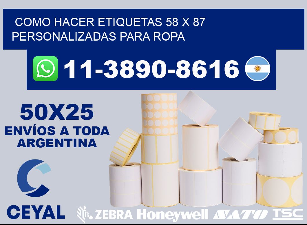 como hacer etiquetas 58 x 87 personalizadas para ropa