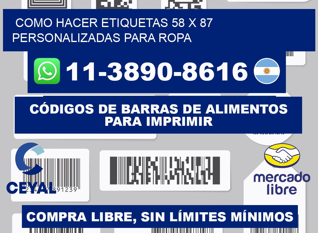 como hacer etiquetas 58 x 87 personalizadas para ropa