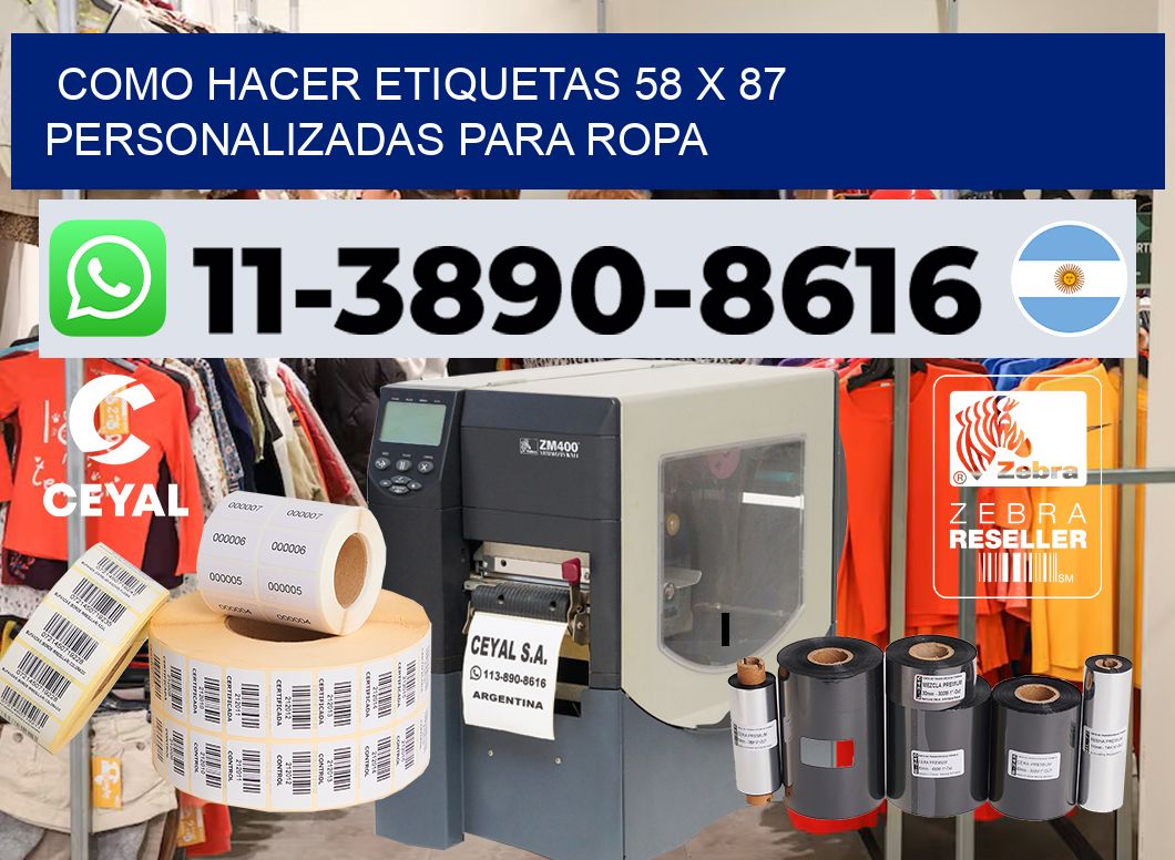 como hacer etiquetas 58 x 87 personalizadas para ropa