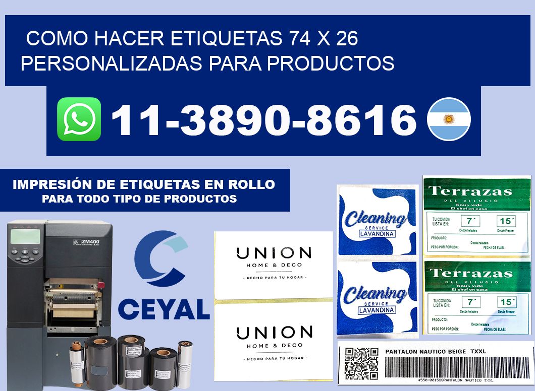 como hacer etiquetas 74 x 26 personalizadas para productos