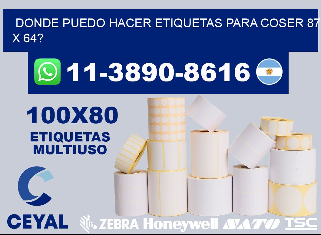 donde puedo hacer etiquetas para coser 87 x 64?