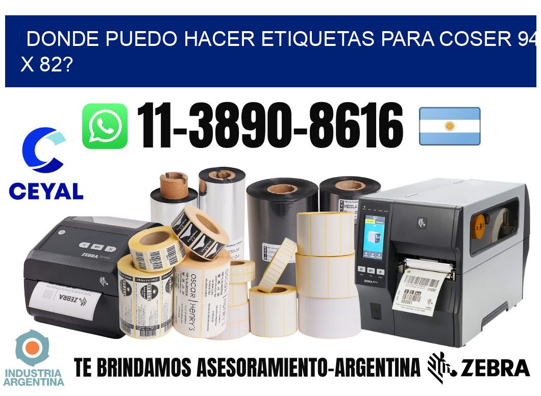 donde puedo hacer etiquetas para coser 94 x 82?