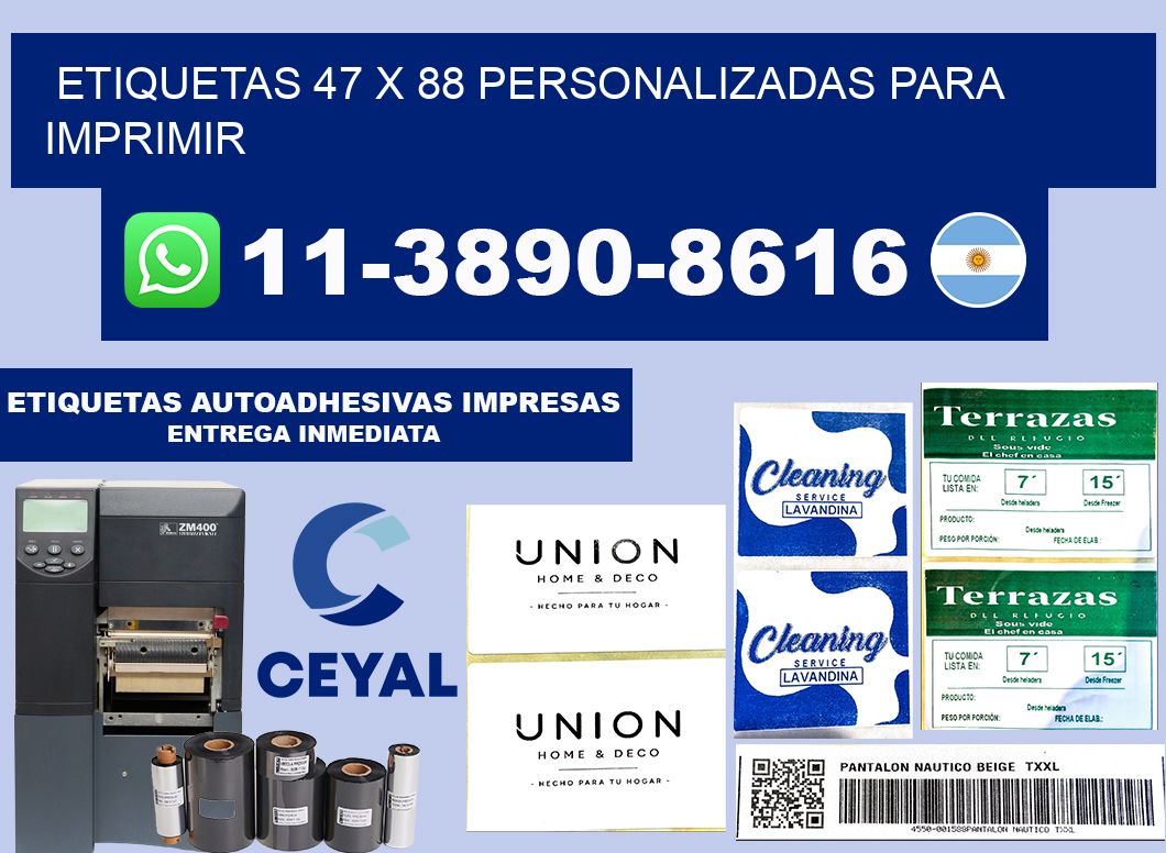 etiquetas 47 x 88 personalizadas para imprimir