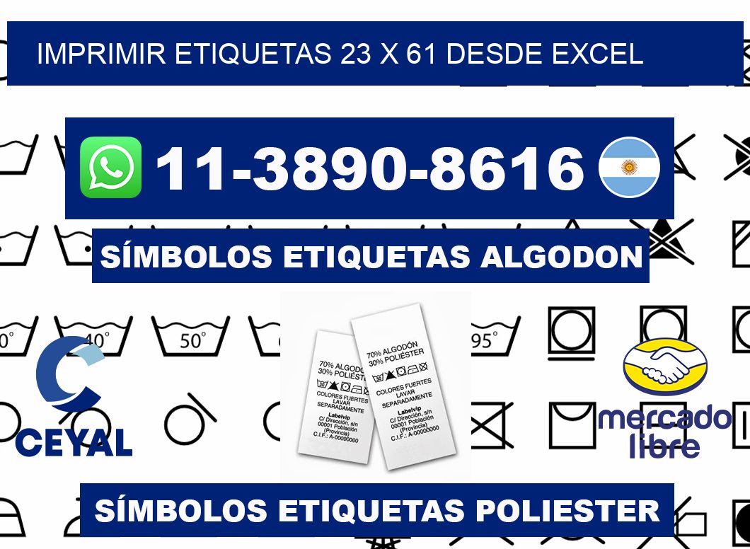 imprimir etiquetas 23 x 61 desde excel