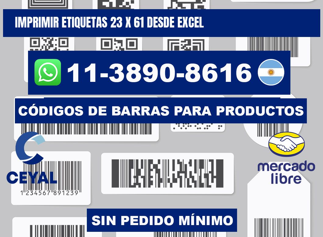 imprimir etiquetas 23 x 61 desde excel
