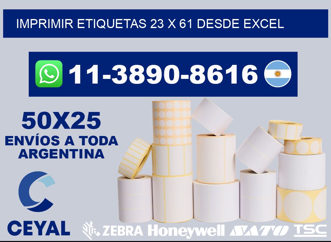 imprimir etiquetas 23 x 61 desde excel