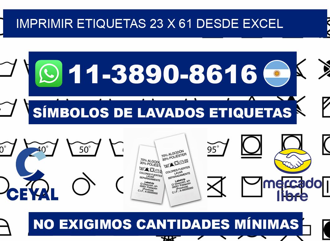 imprimir etiquetas 23 x 61 desde excel