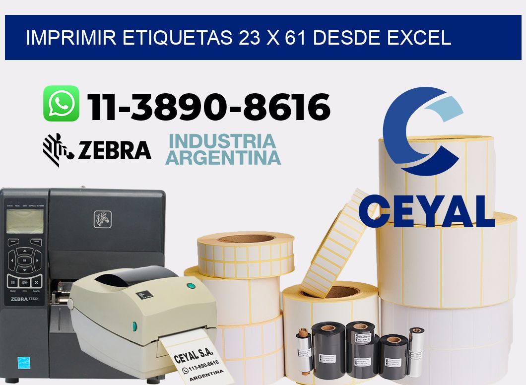 imprimir etiquetas 23 x 61 desde excel