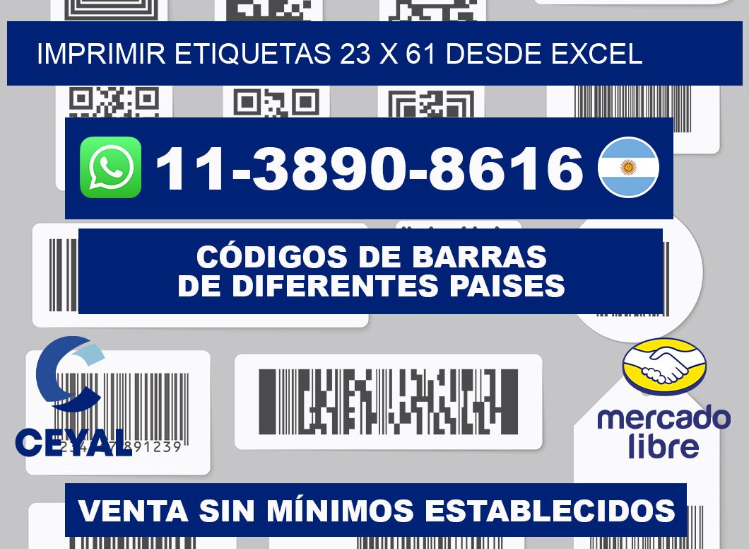 imprimir etiquetas 23 x 61 desde excel