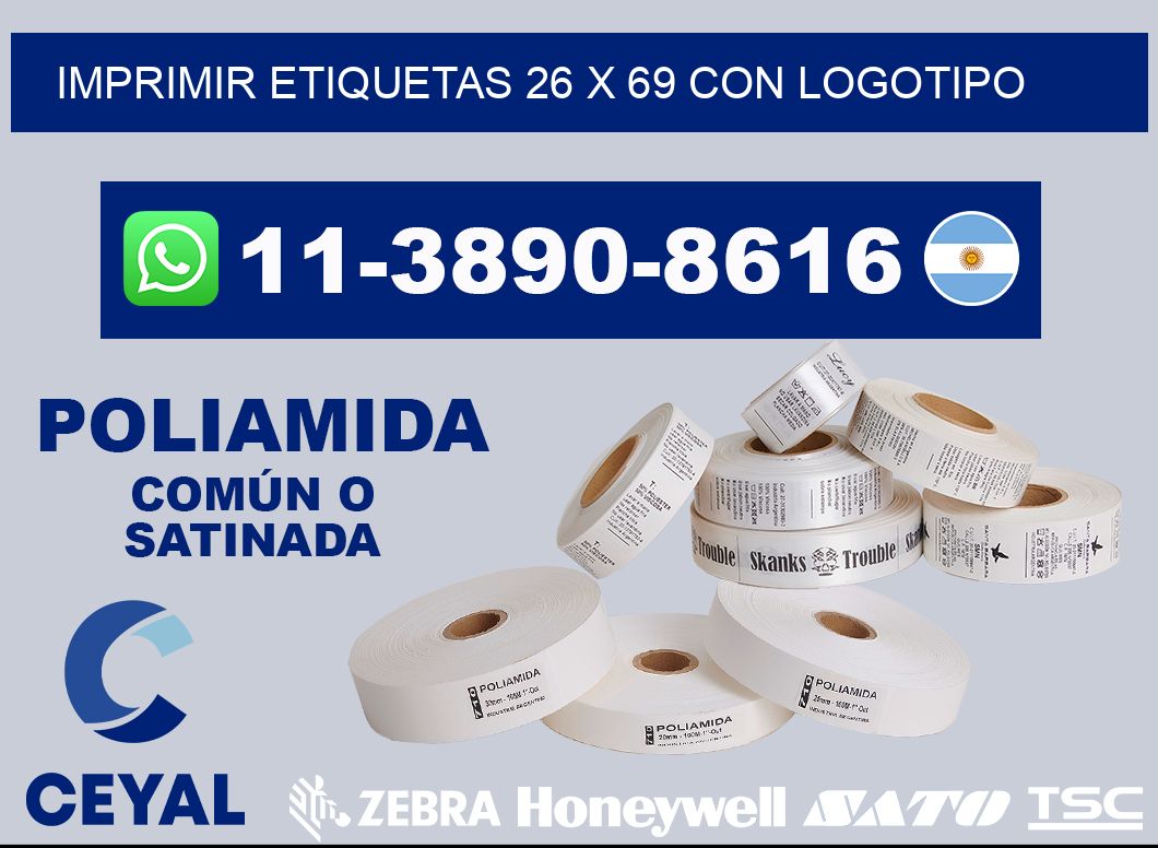 imprimir etiquetas 26 x 69 con logotipo
