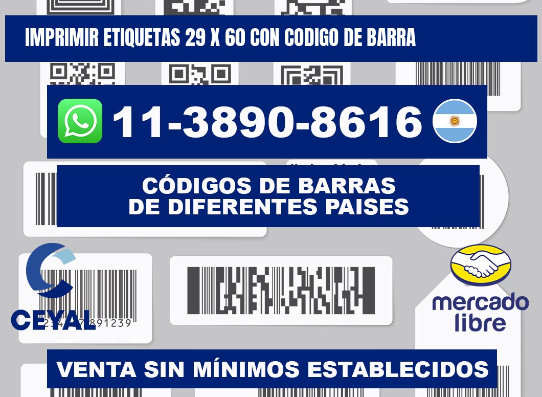 imprimir etiquetas 29 x 60 con codigo de barra