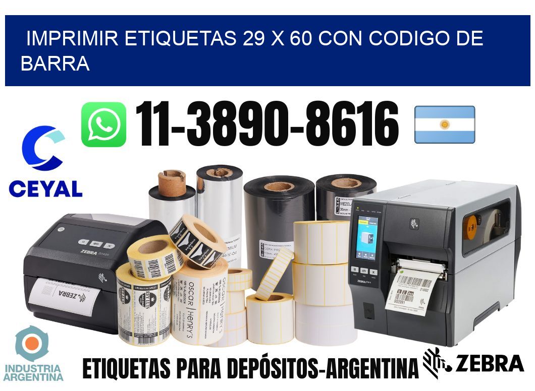imprimir etiquetas 29 x 60 con codigo de barra