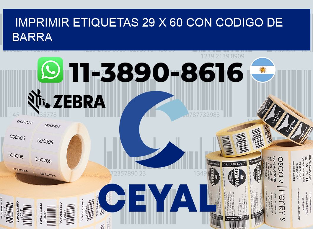 imprimir etiquetas 29 x 60 con codigo de barra