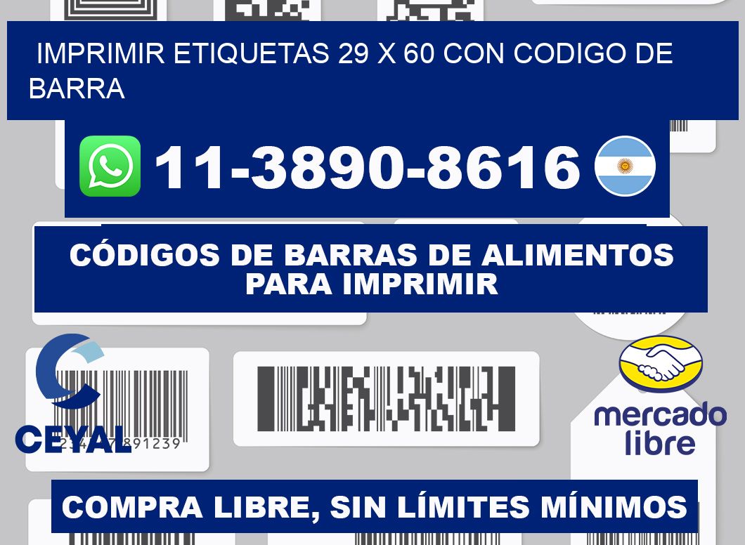 imprimir etiquetas 29 x 60 con codigo de barra