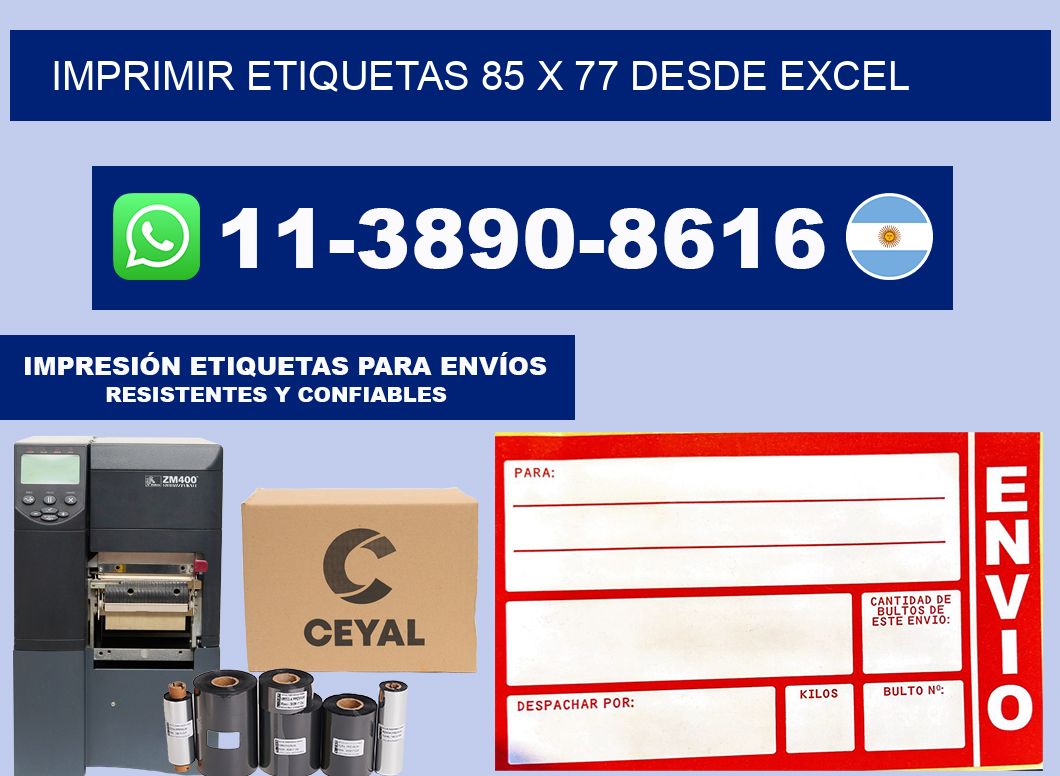 imprimir etiquetas 85 x 77 desde excel