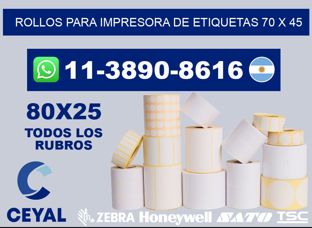 rollos para impresora de etiquetas 70 x 45